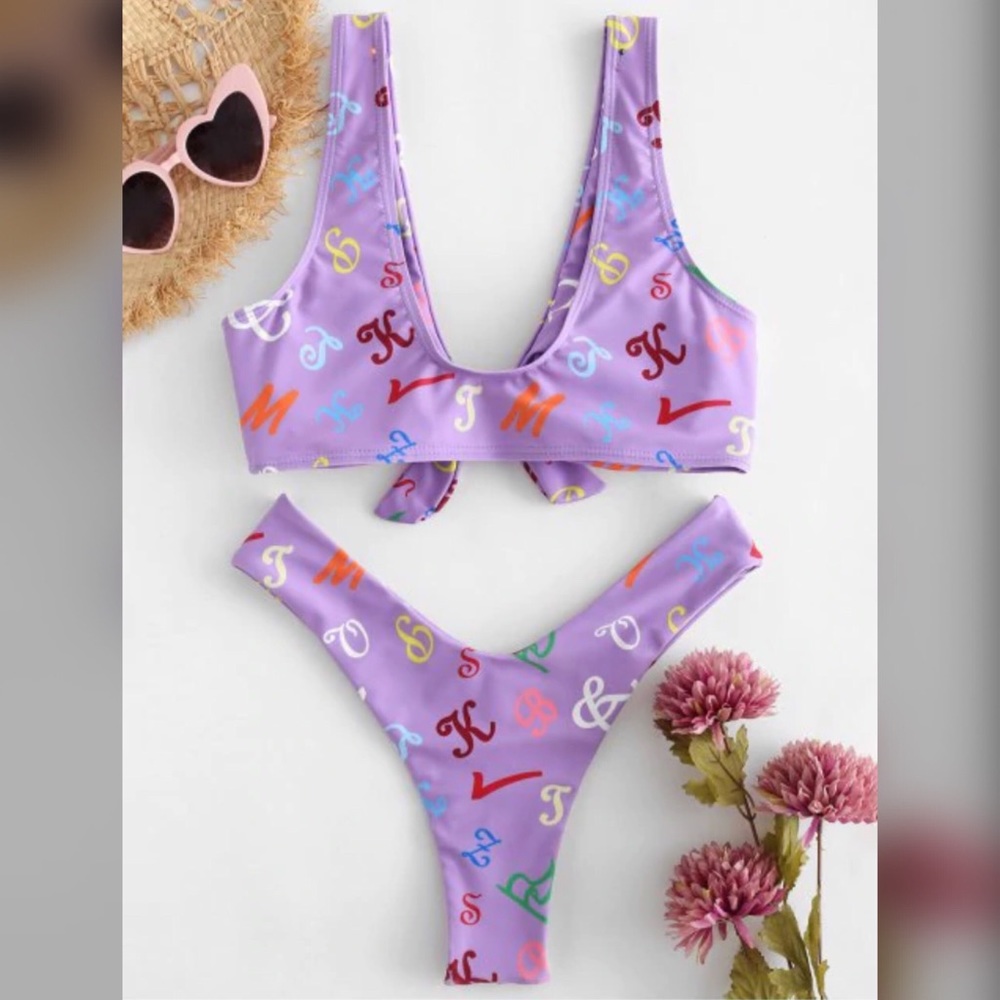 Purple Letters Bikini - Picture 2 of 2